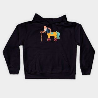 Sagittarius zodiac horse grandpa funny Kids Hoodie